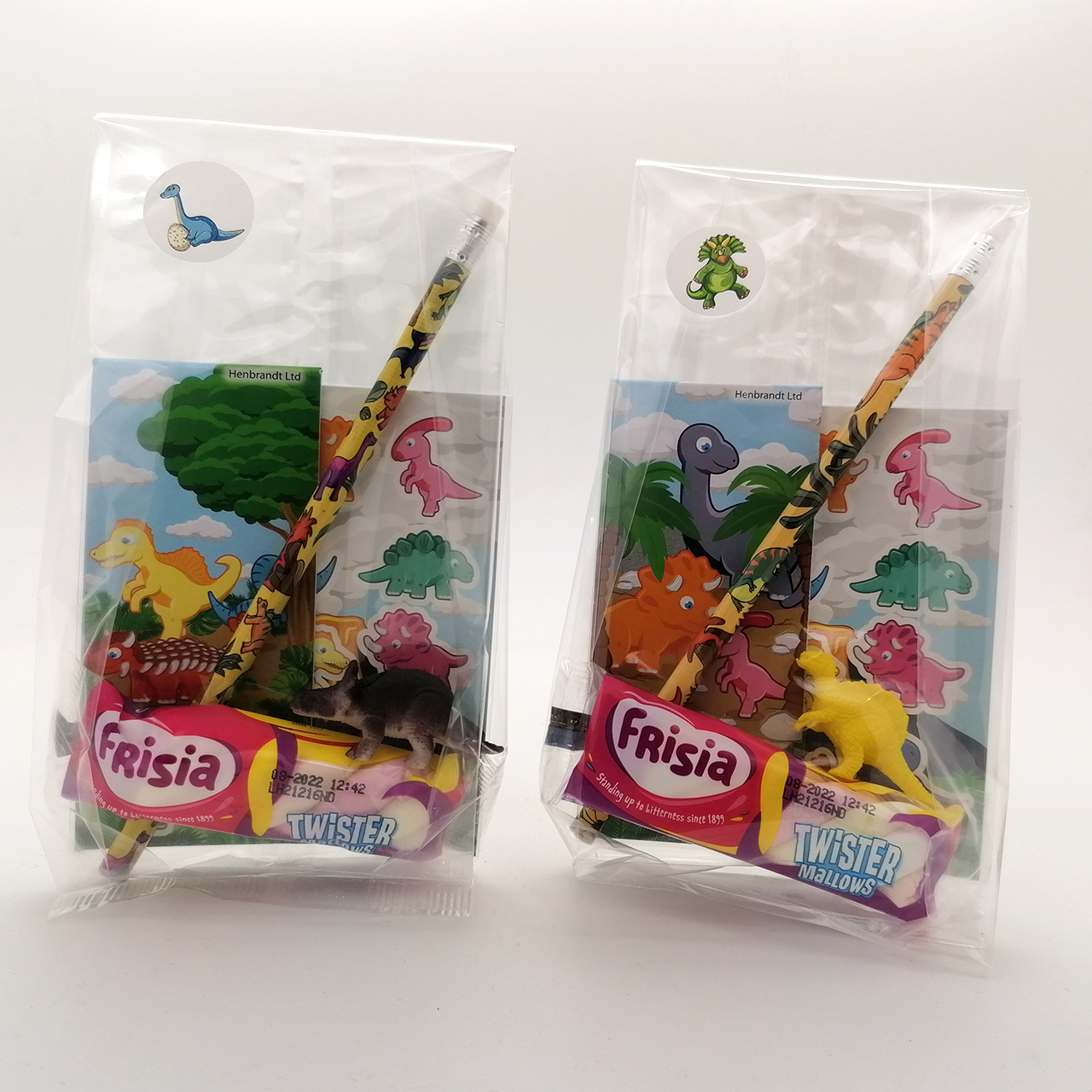 Dinosaure traktatie spek stickers potlood school verjaardag Spekkies dino traktatie school uitdeelzakjes