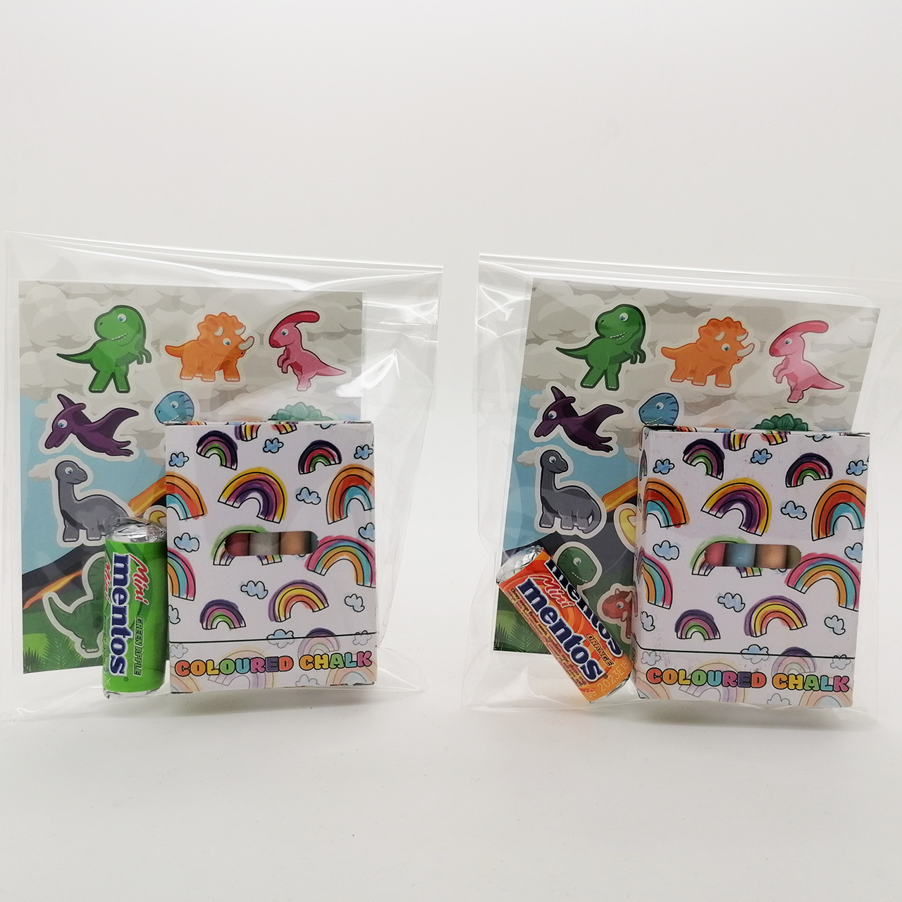 Dino traktatie stoepkrijtjes mentos uitdeelzakjes