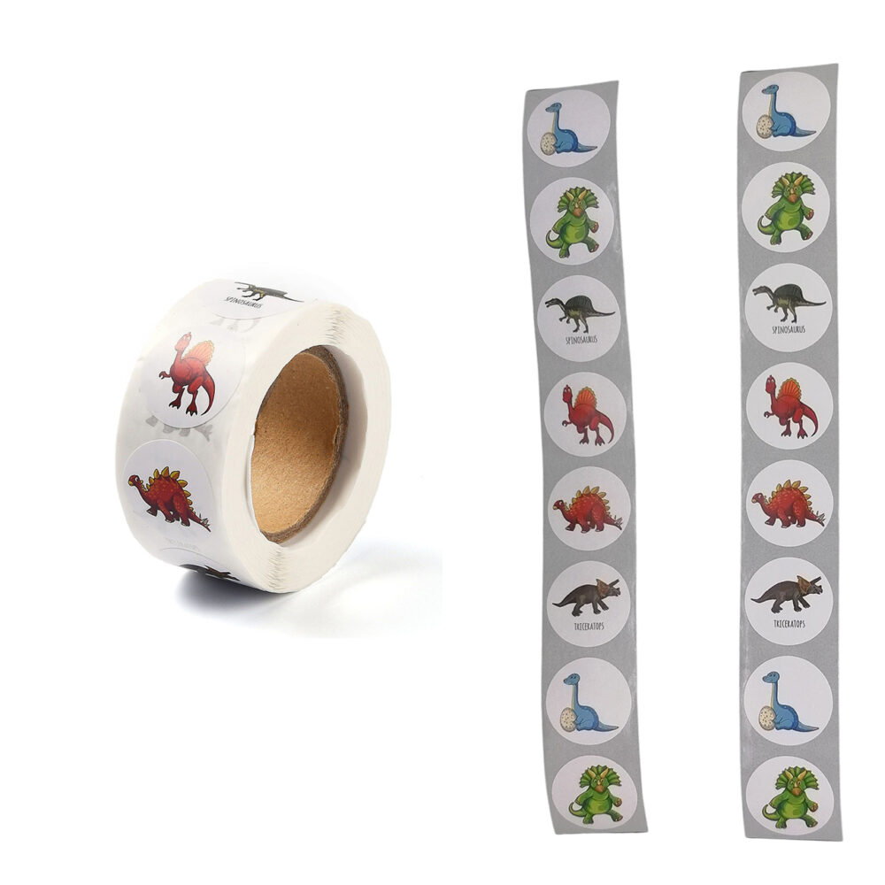 Ronde dinosaurus stickers