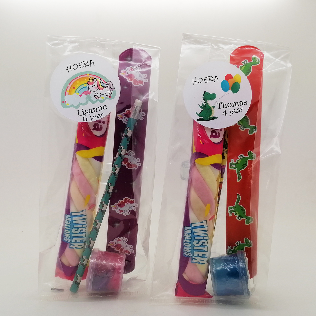 Eenhoorn dinosaurus trakteren slijm spekkies klaparmband