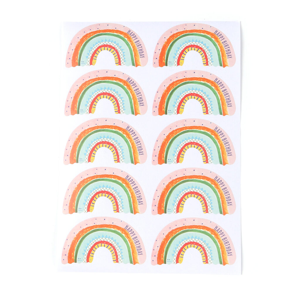 regenboog verjaardag stickers