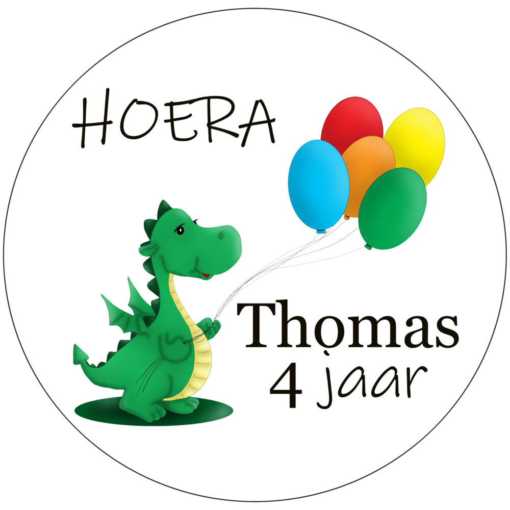 Verjaardag naamsticker dino traktatie maken