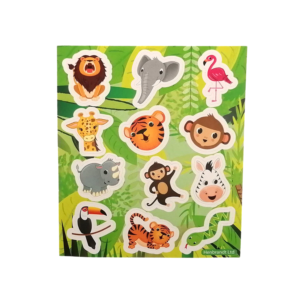 Stickervel jungle dieren traktatie cadeautje