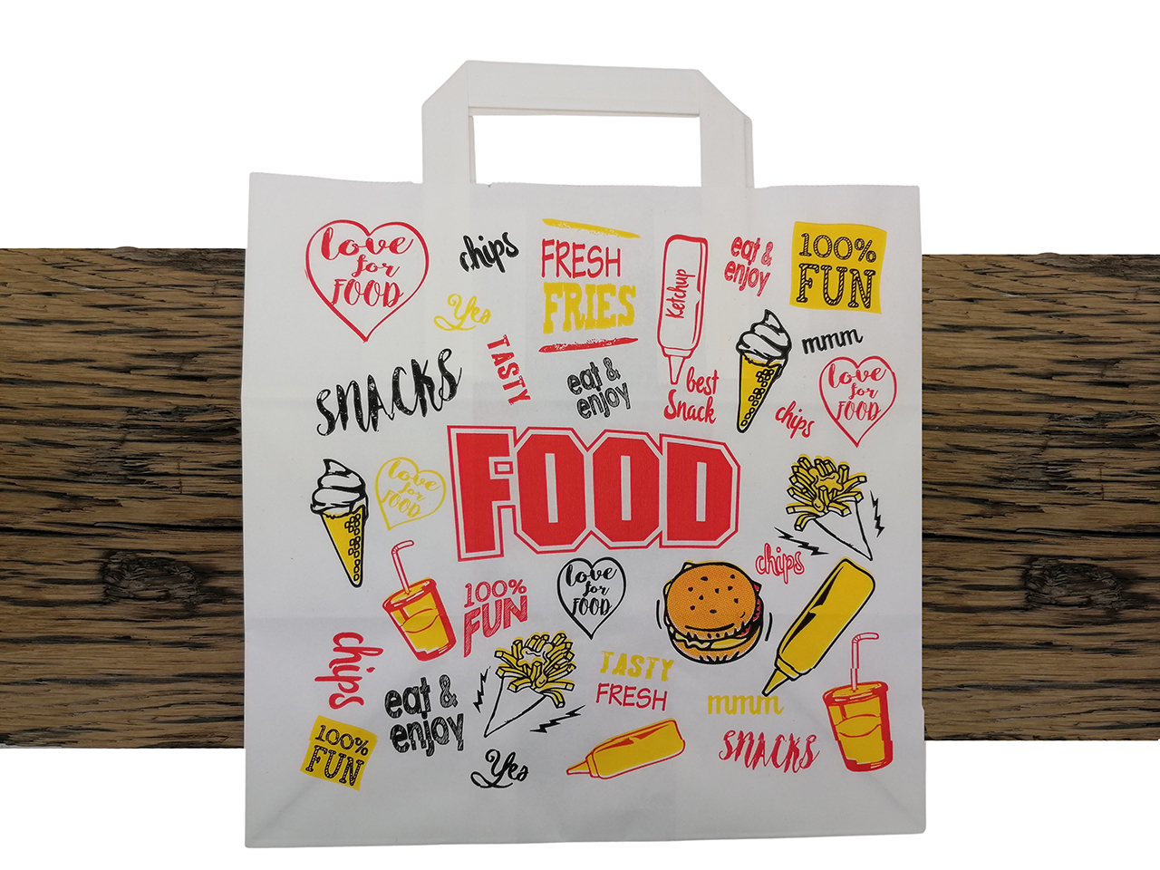 Traktatie zakjes snack tas patat friet patat zakje fast food 26cm papier