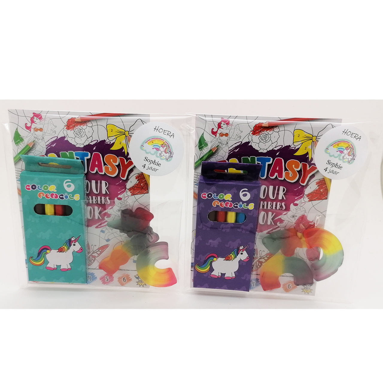 Eenhoorn traktaties potlood kleurboek katja snoep