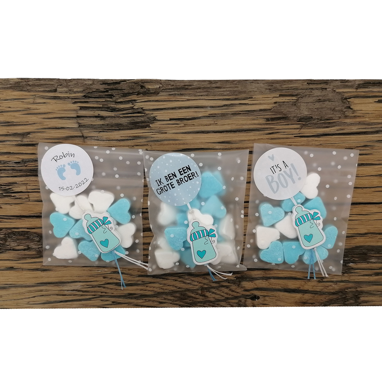 Snoep geboorte traktaties blauw kant en klaar