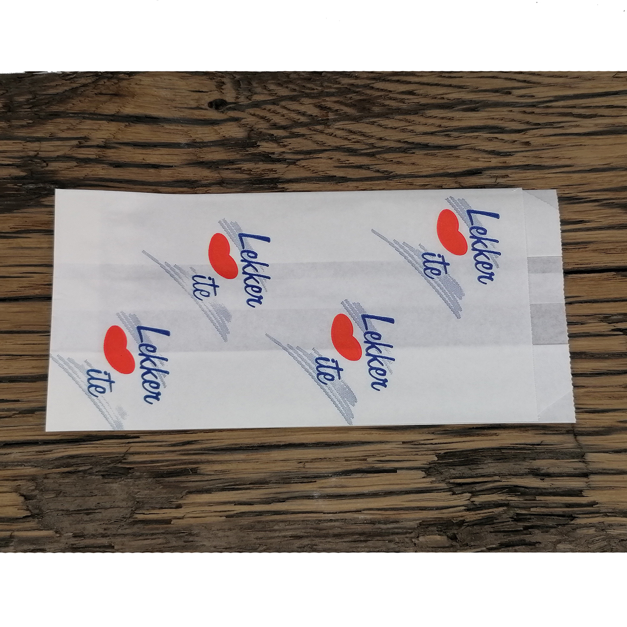 witte papieren traktatie zakken lekker ite klein Papieren zakjes lekker ite patat friet zak