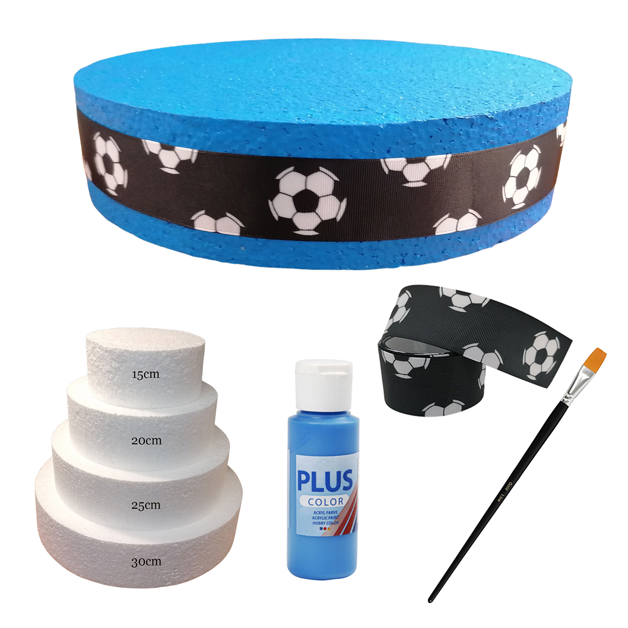 Blauwe displays traktaties voetbal lint