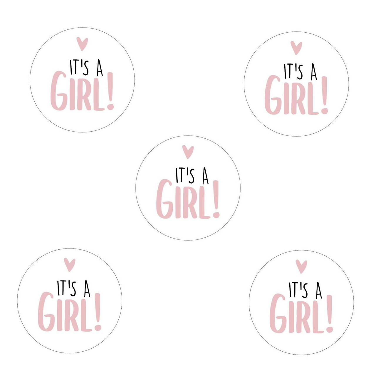 It's a girl wensstickers geboorte traktatie