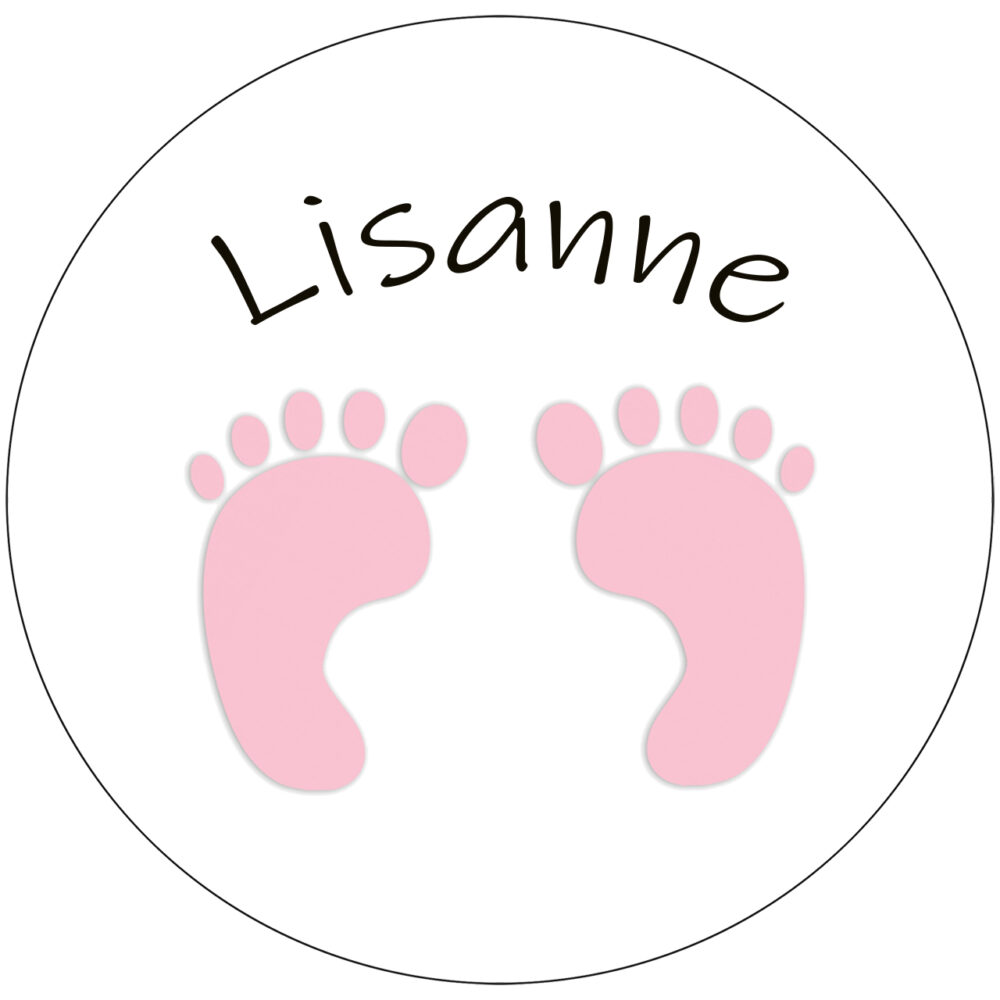Geboorte bedankje stickers met naam meisje baby