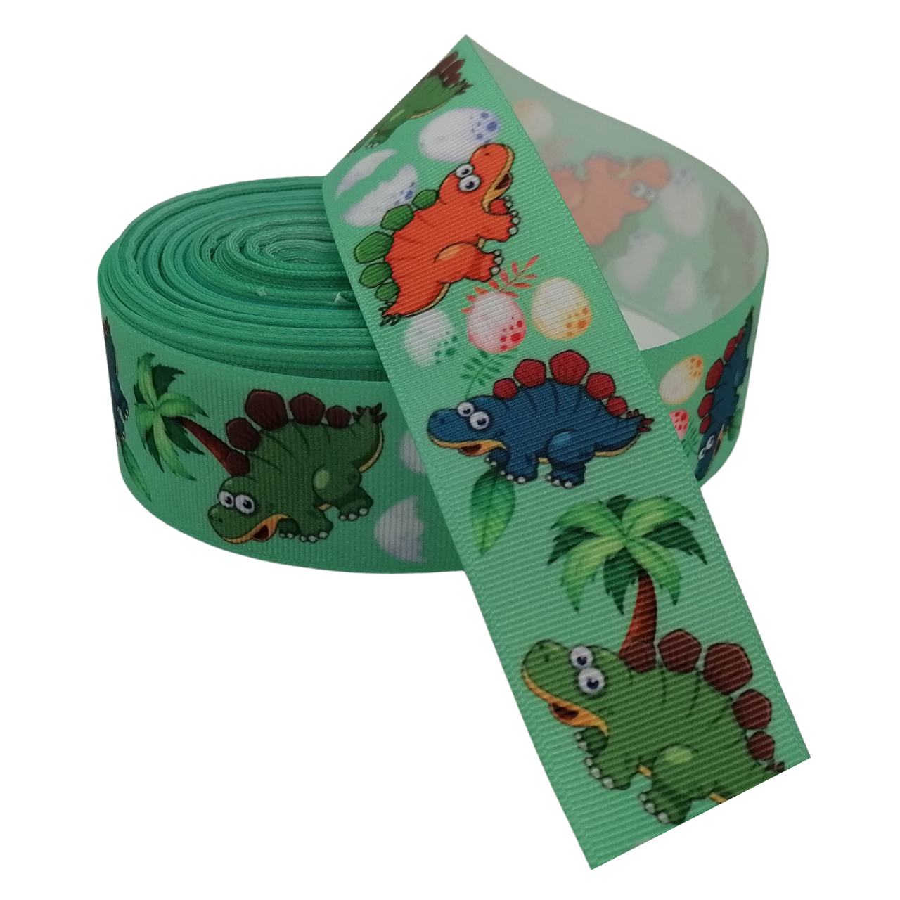 Dinosaurus traktatie lint 40mm grosgrain