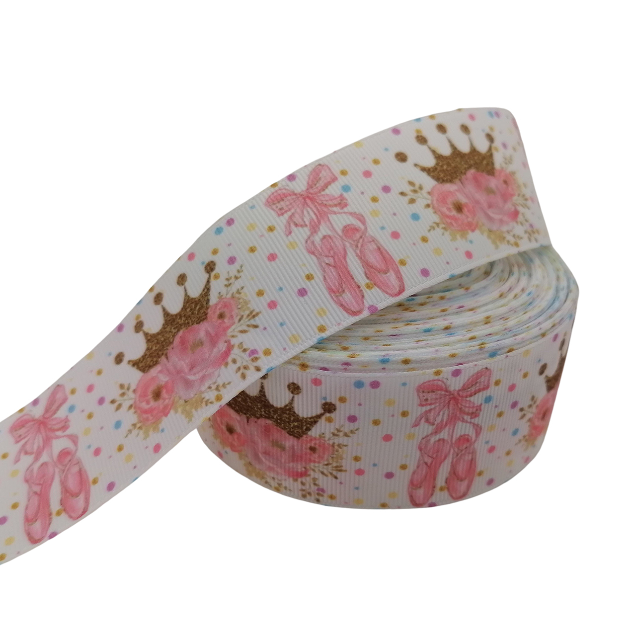 Grosgrain lint ballet wit roze traktaties maken Ballet grosgrain lint meisje traktatie maken 40mm