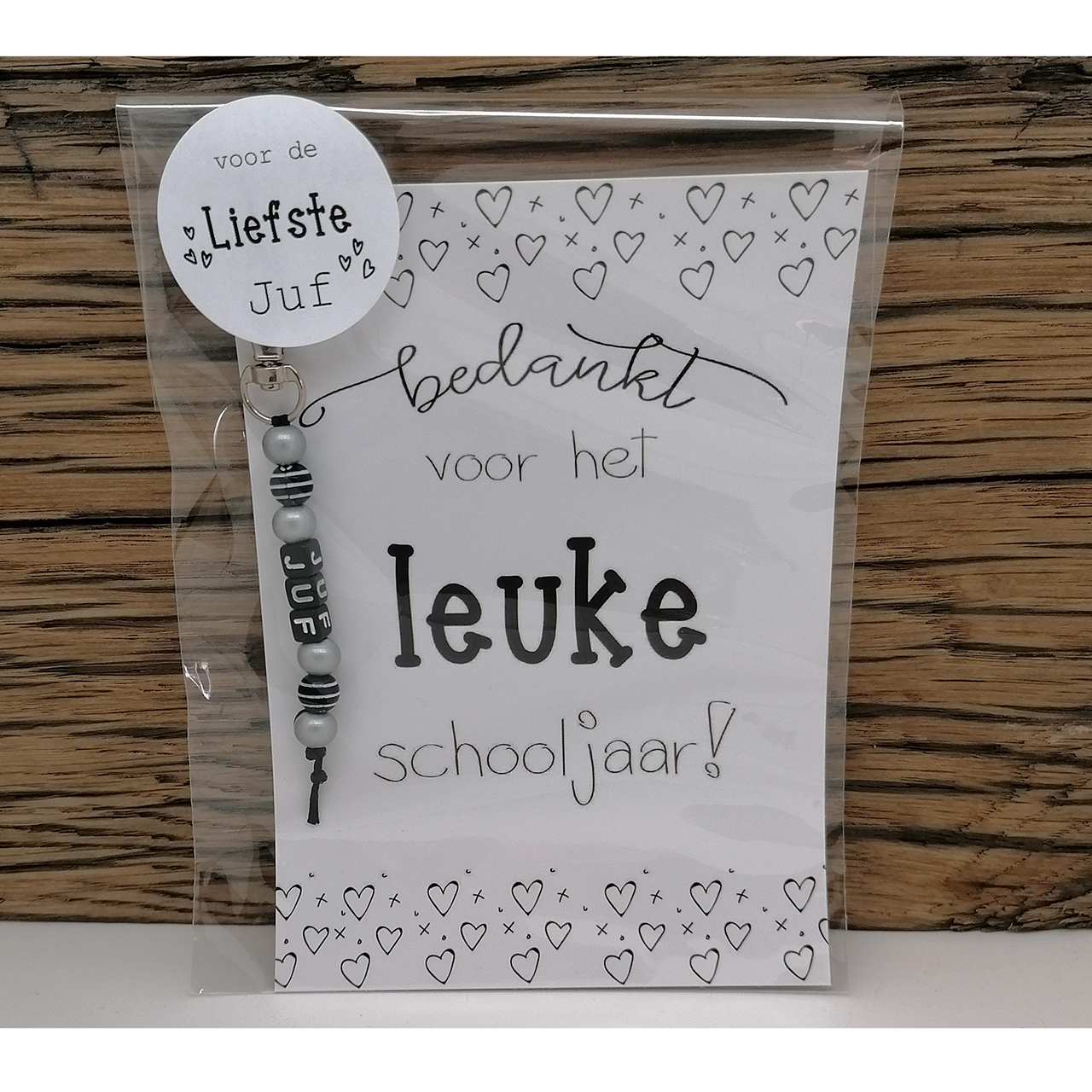 Bedankt juf sleutelhanger cadeautje einde schooljaar