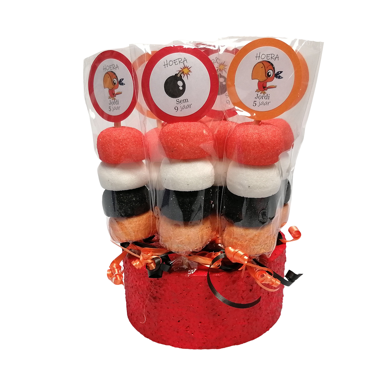 Spekbol prikker traktatie display snoeptaarten piraat