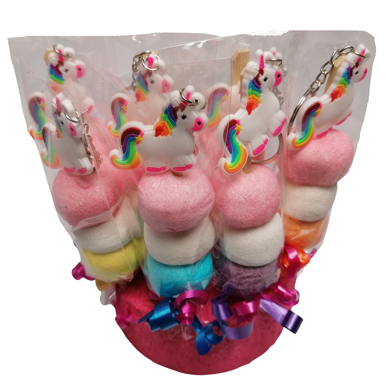 Unicorn spekbolprikkers snoeptaart sleutelhanger