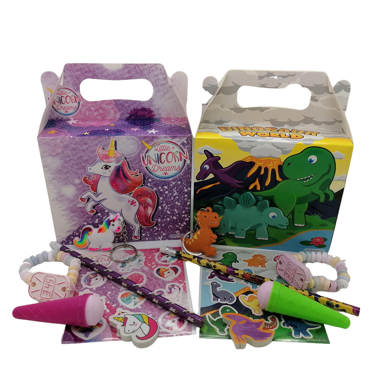 Eenhoorn dinosaurus traktaties doosje uitdeelcadeautjes