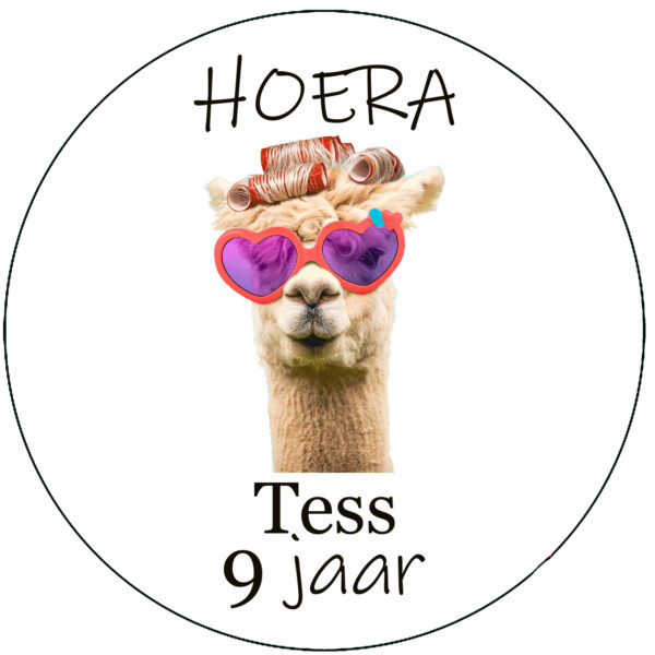 Stickers met naam alpaca boerderij dieren