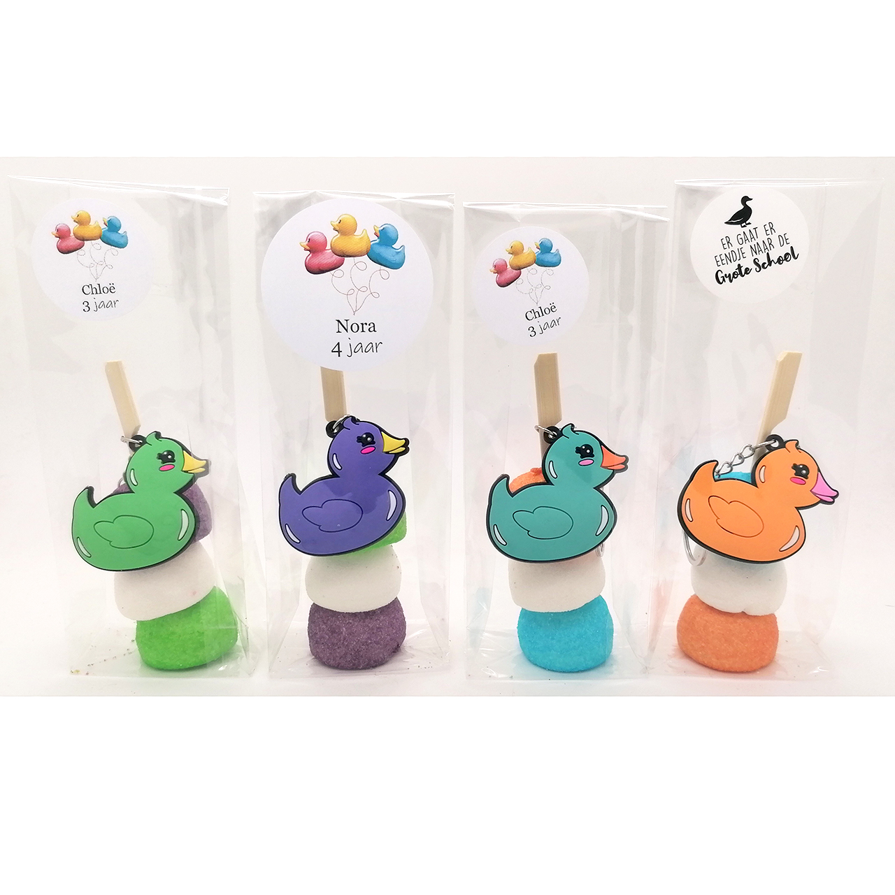 Traktatie spekbol prikker spekkies kant en klaar badeend