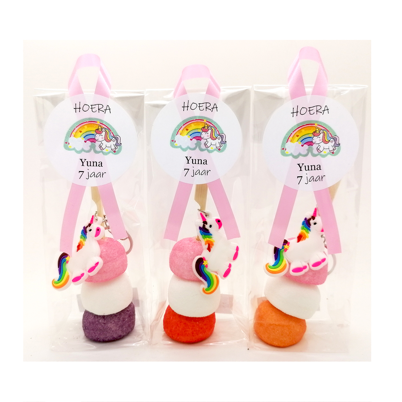 Unicorn traktatie spekbol prikker sleutelhanger Eenhoorn sleutelhanger spekbol traktatie prikkers