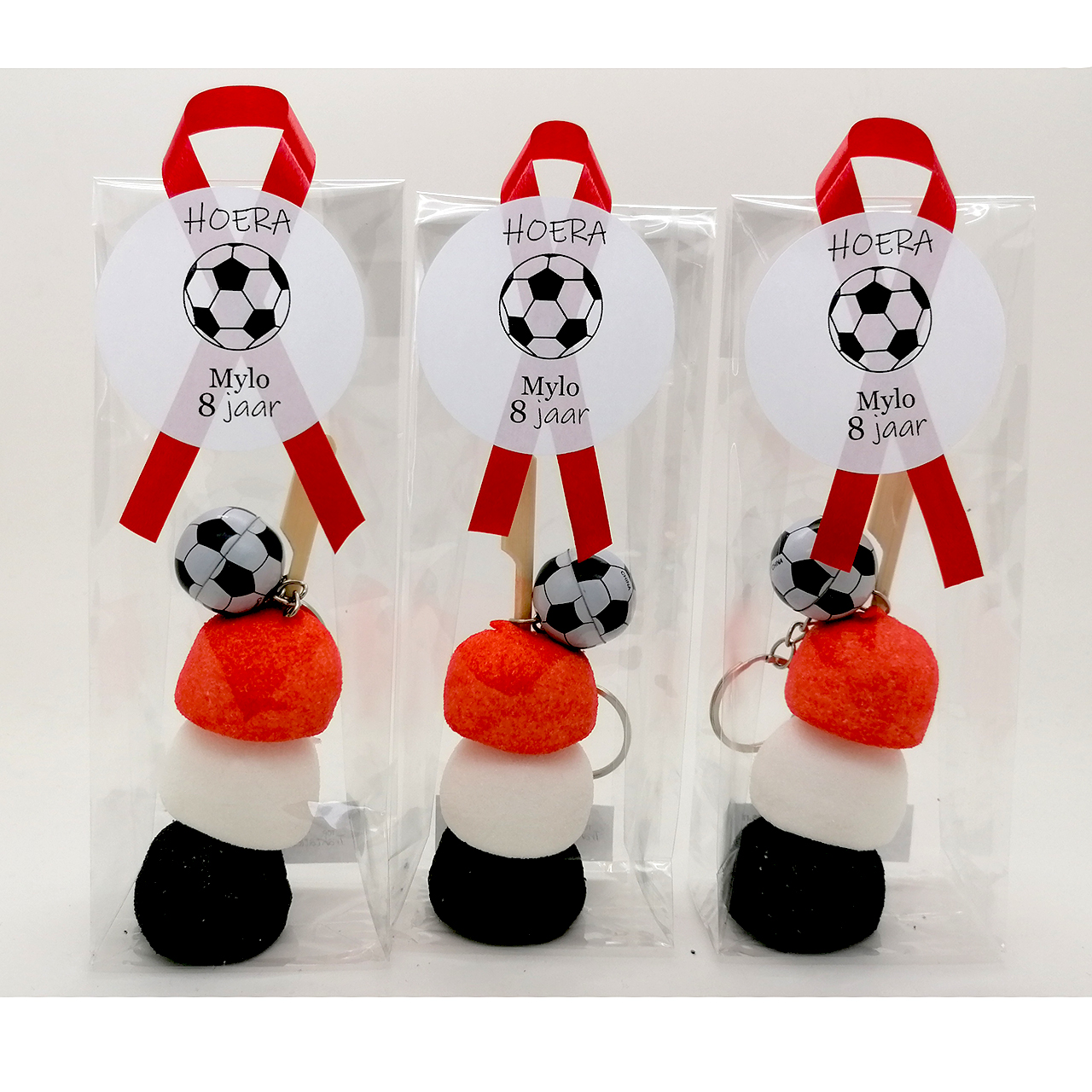 Spekbol prikker voetbal sleutelhanger