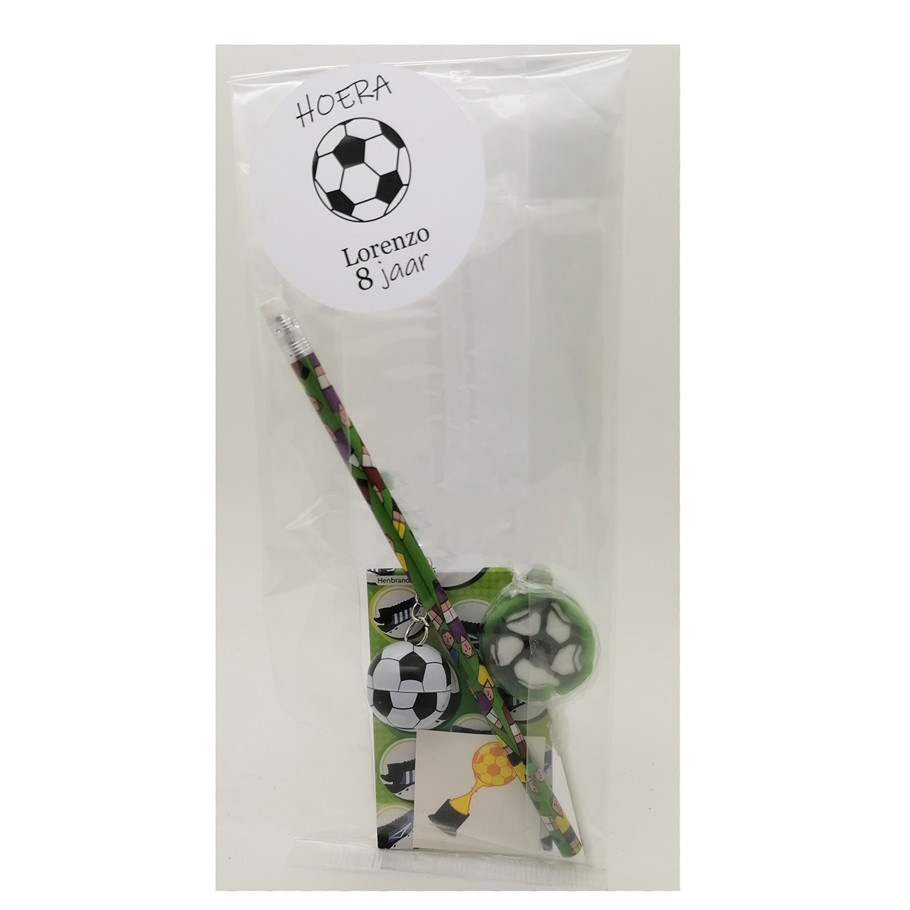 Voetballen traktatie sleutelhanger notitieboekje