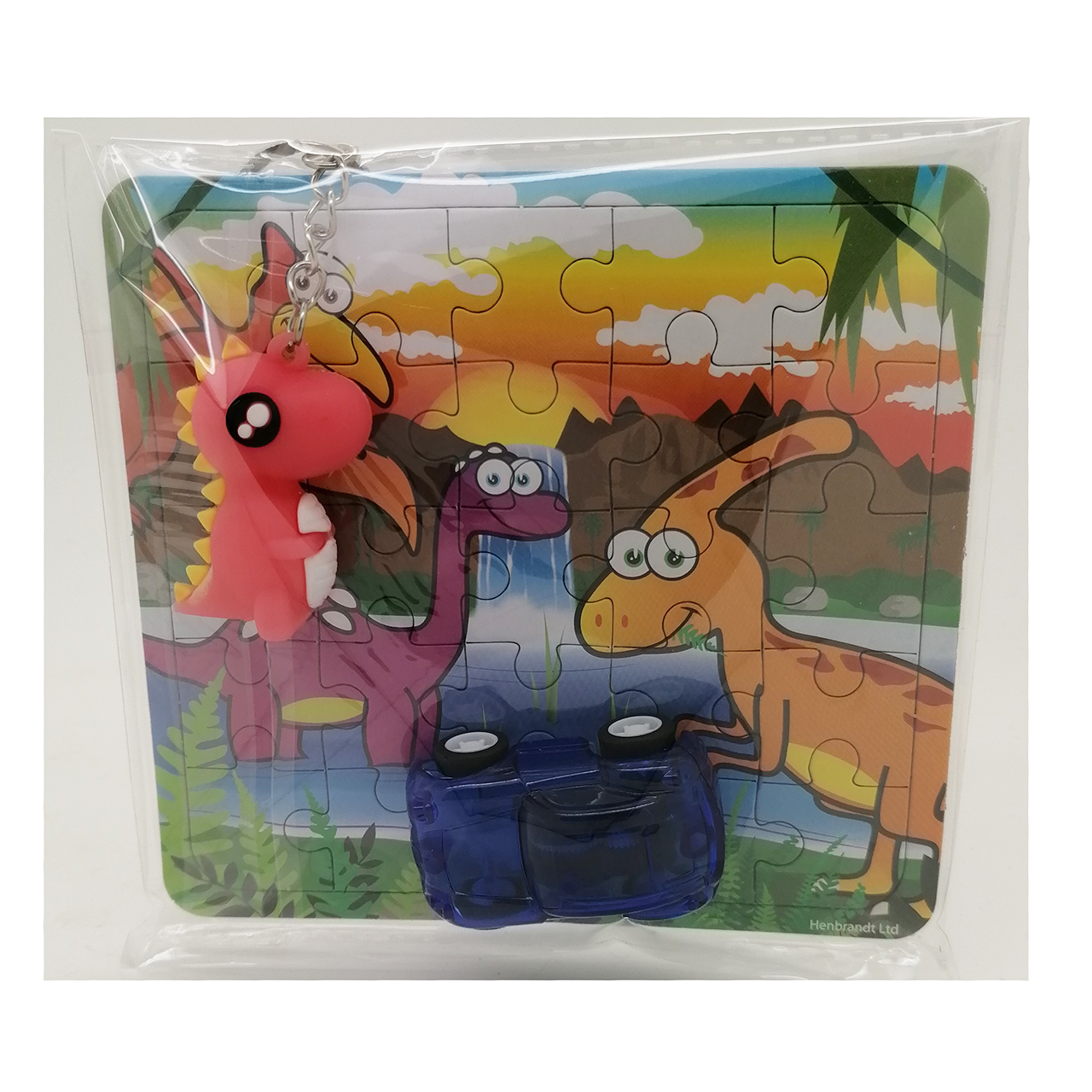 traktatie dino puzzel trek auto Dino puzzel sleutelhanger trakatie