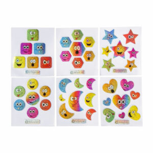 Uitdeelcadeautje stickervel glitter emoji smile