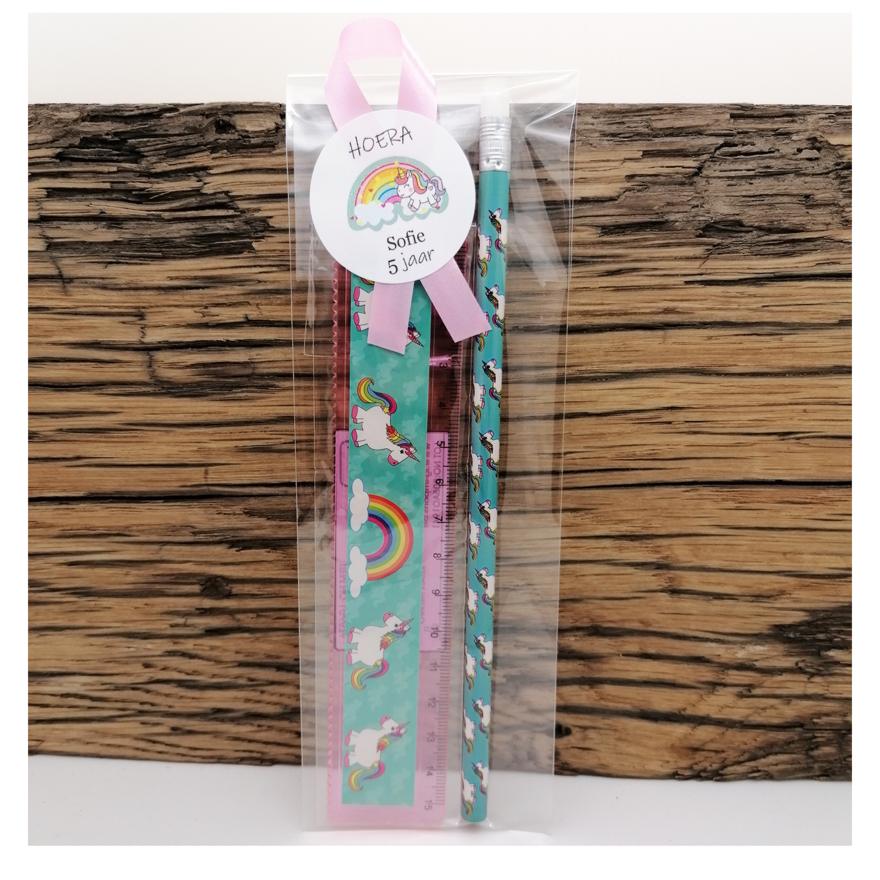 Goedkoop traktatie eenhoorn potlood liniaal met naam