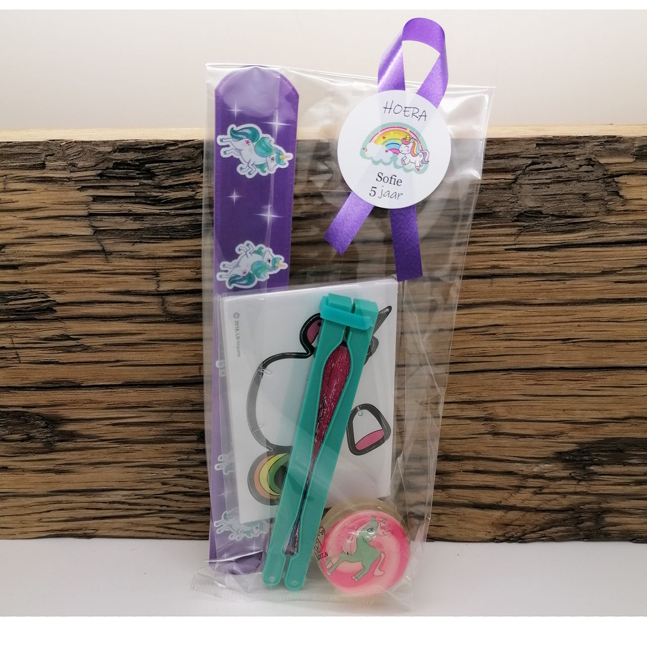 Unicorn traktatie zakje school kinderfeestje Eenhoorn traktaties puzzel armband waaier stuiterbal