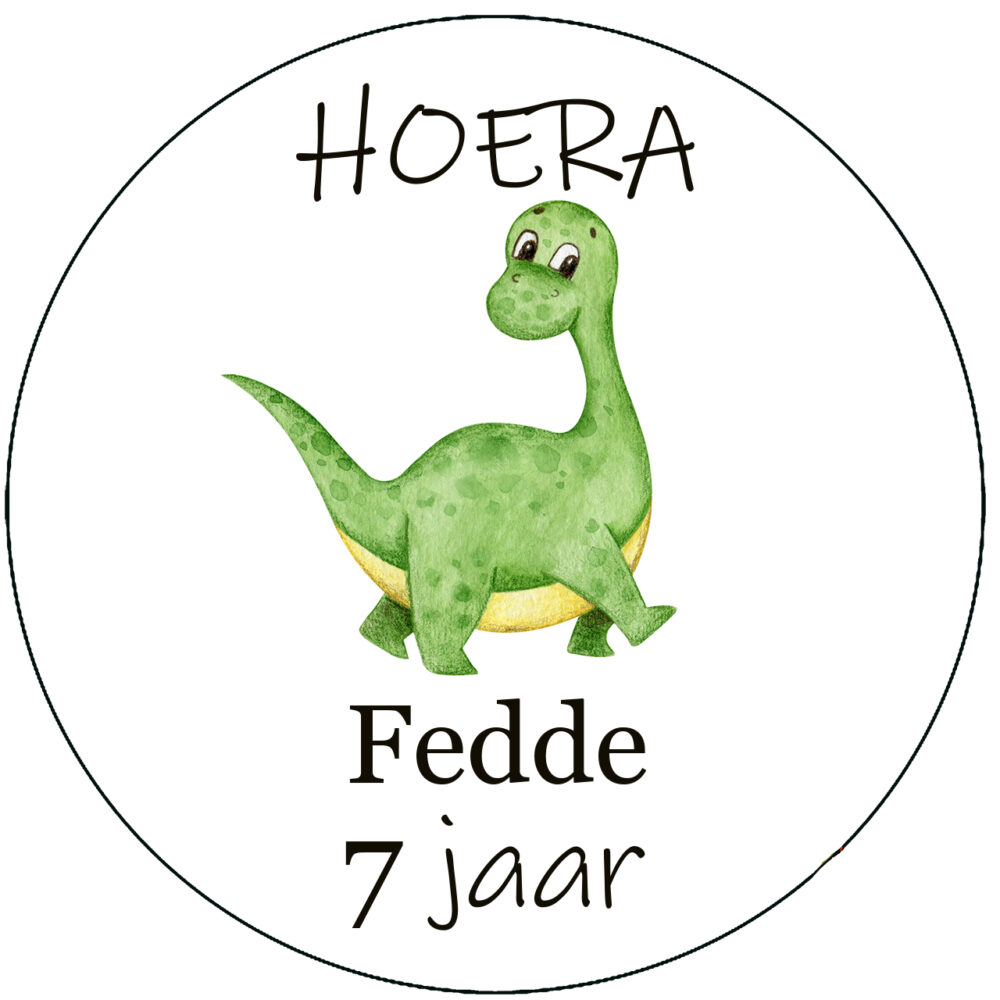 Dinosaurus sticker met naam traktatie maken 053