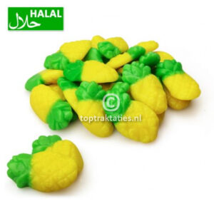 Halal kilo snoep ananas geel groen grote zak