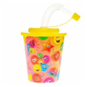 Drinkbeker met rietje smile emoji traktatie cadeautje