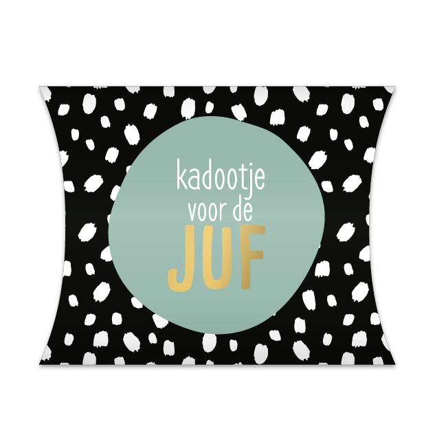 Gondeldoosje kadootje voor de juf mint groen zwart