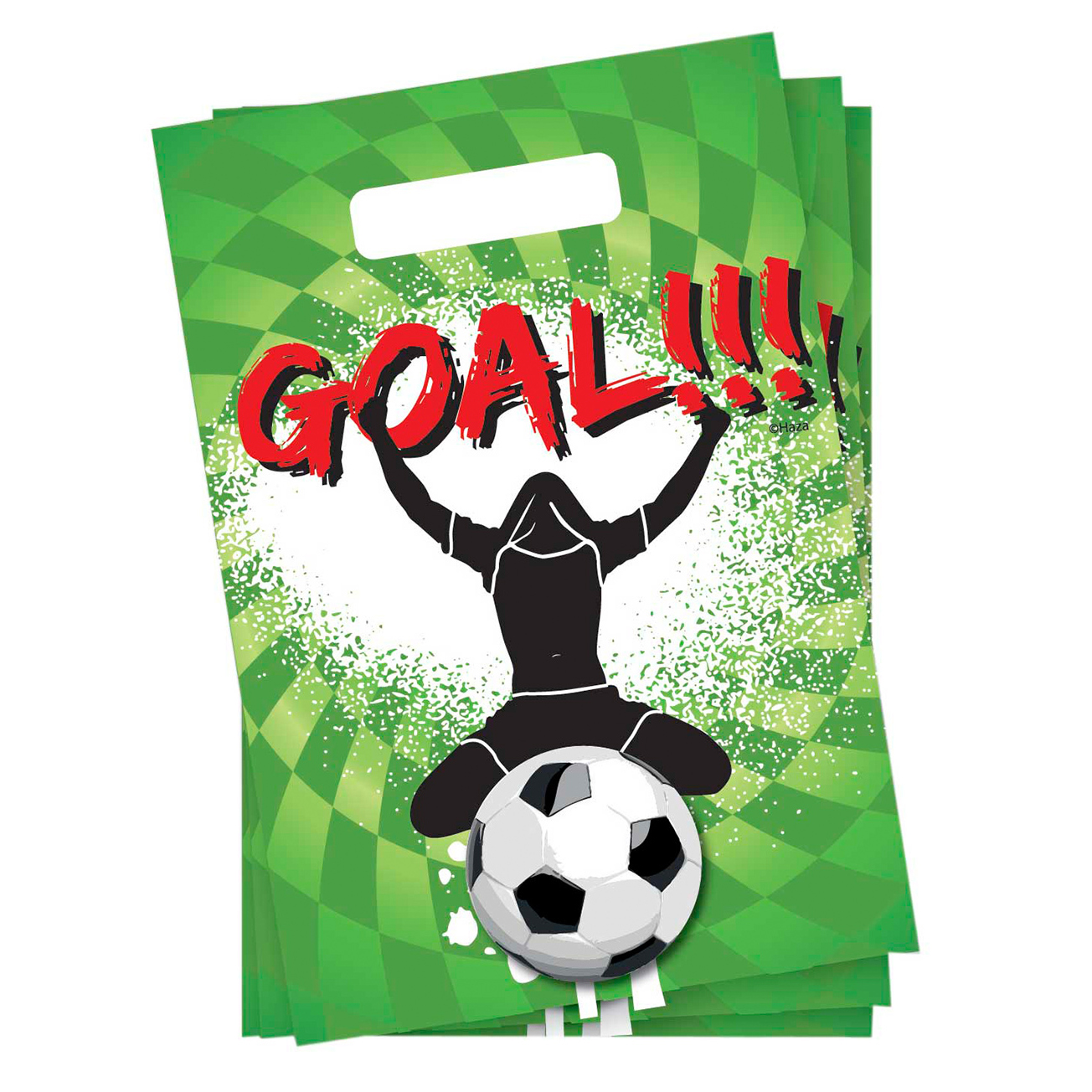 Uitdeelzakjes voetbal groen goal plastic