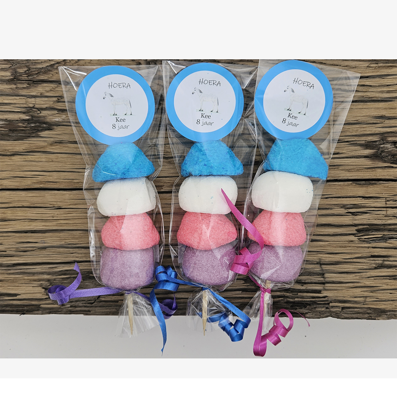 Spekbol prikkers paarden stickers met naam traktatie