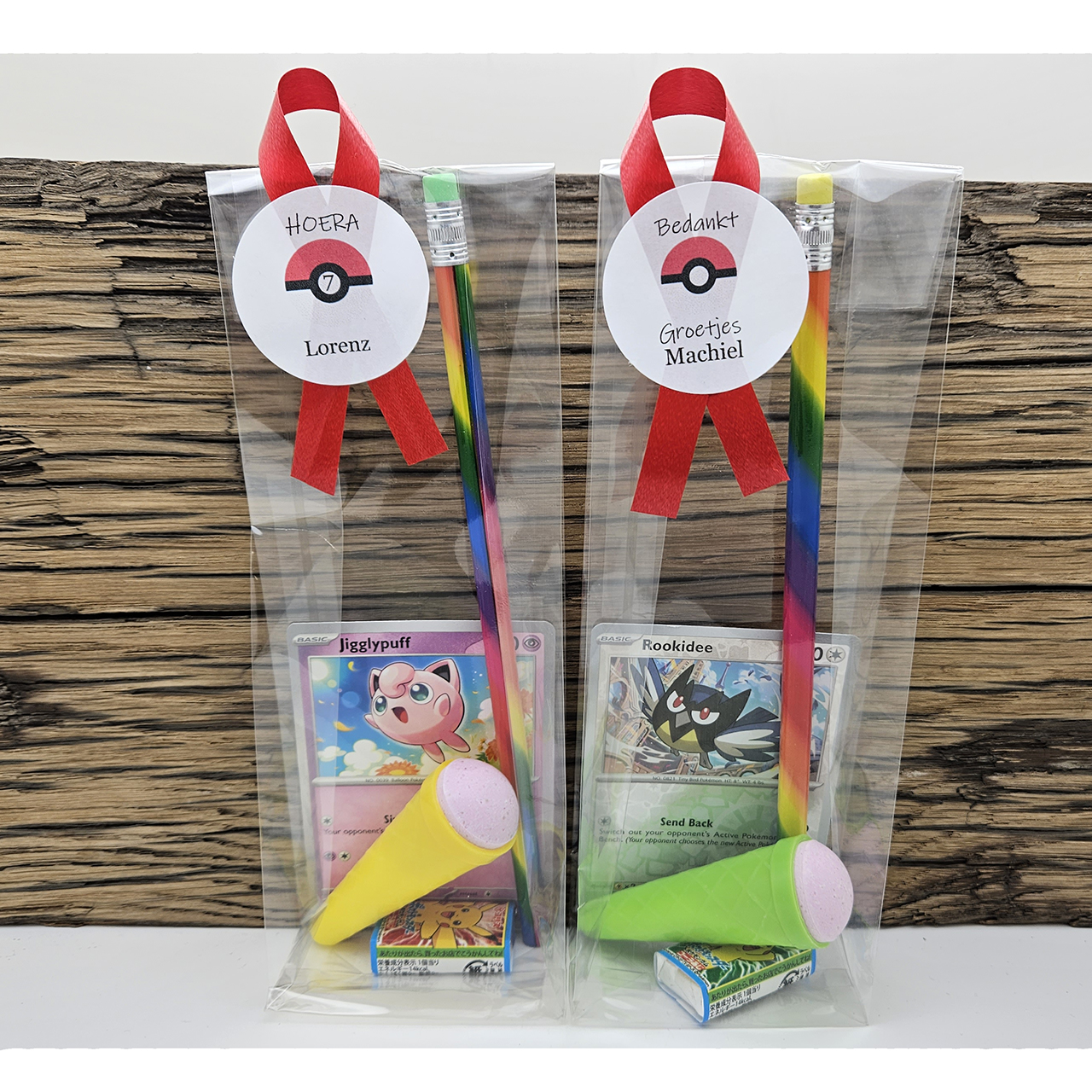 Pokemon traktatie ideeen school snoep kaart Kant en klare Pokémon traktatie snelle levering