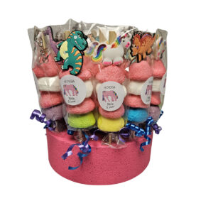 Spekbollen taart sleutelhanger dino unicorn