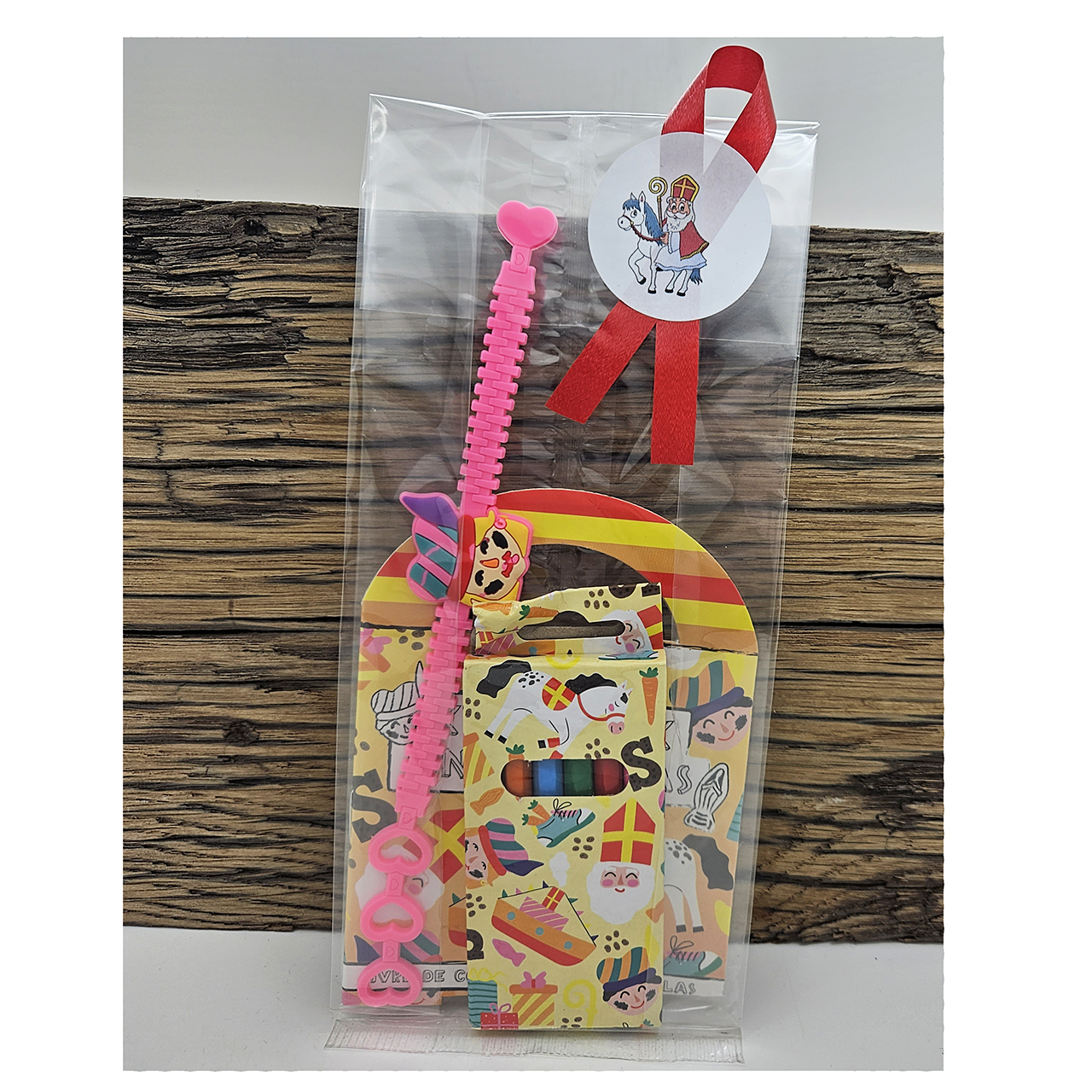 Potloodjes stickerboekjes armband sint en piet Kleursticker boekje sinterklaasthema potloodjes armbandje
