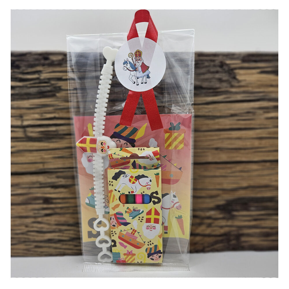 Stickervel armband kleurpotloden sinterklaas thema schoencadeautjes