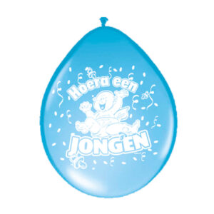 Blauwe ballon geboorte versiering hoera een jongen 30cm