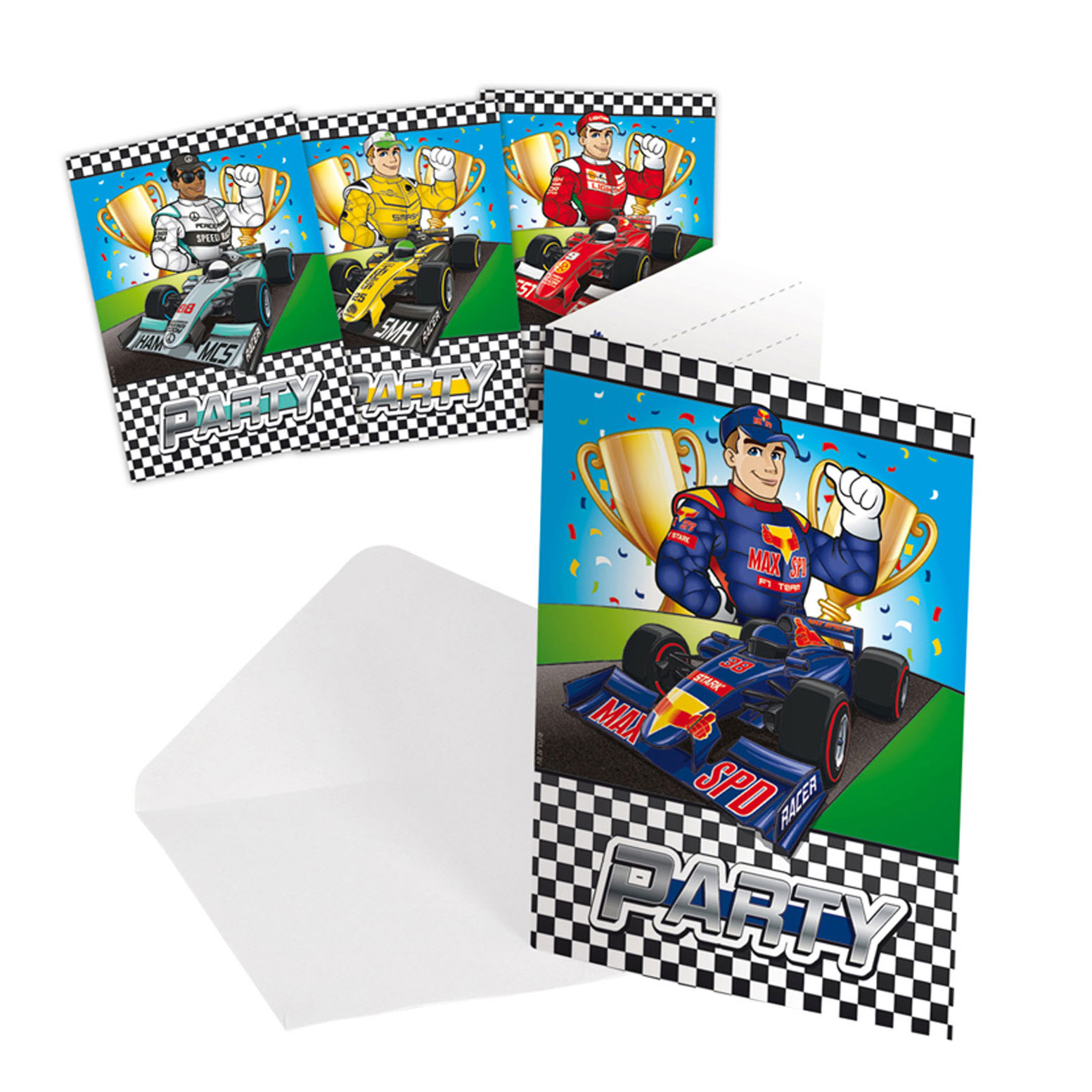 Formulie 1 uitnodiging kinderfeestje utidelen