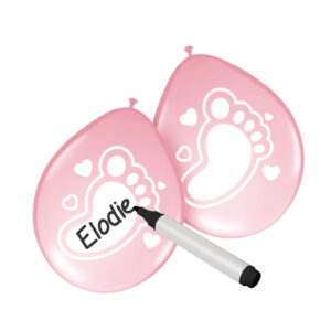 Ballonnen roze geboorte meisje beschrijf baar met naam