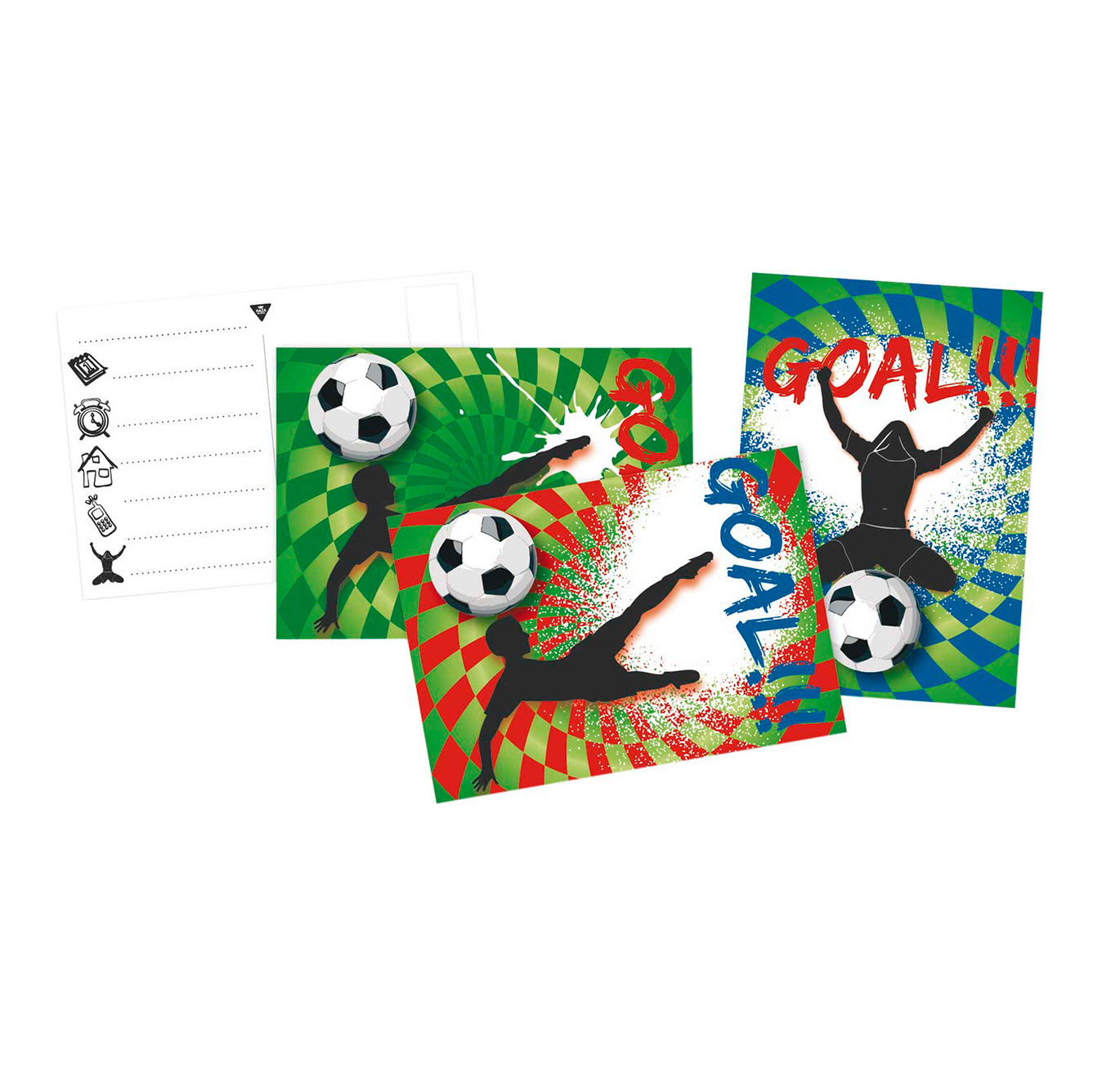 Uitnodigingskaart feestje voetbal goal