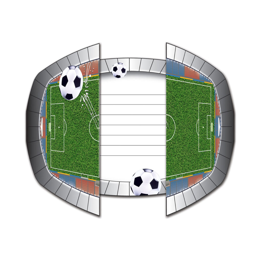 Uitnodig feestje thema voetbal stadion