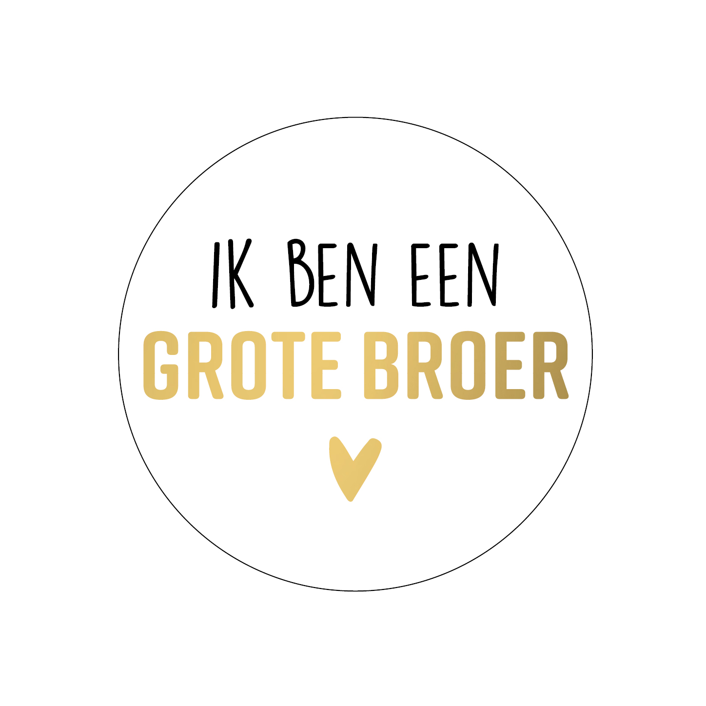 Rond geboorte sticker ik ben grote broer 40mm