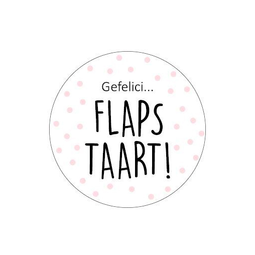 Wensstickers rond gefeliciteerd gefelici flap taart!