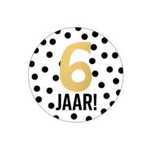 Sticker met leeftijd verjaardag 6 jaar 4cm rond