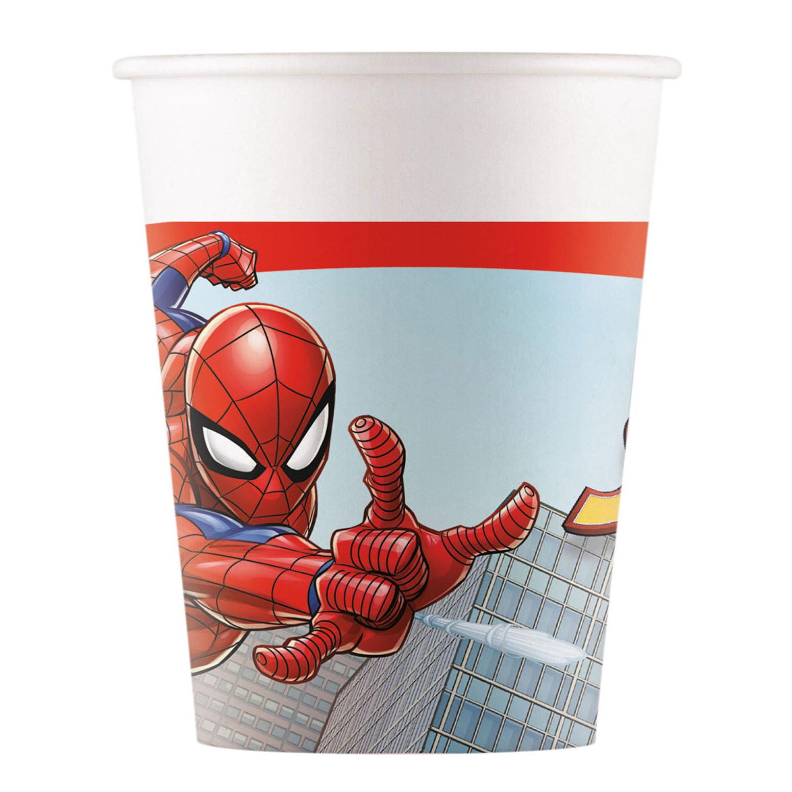 Papieren bekertjes spiderman thema feestversiering Spiderman papieren bekers thema kinderfeestje