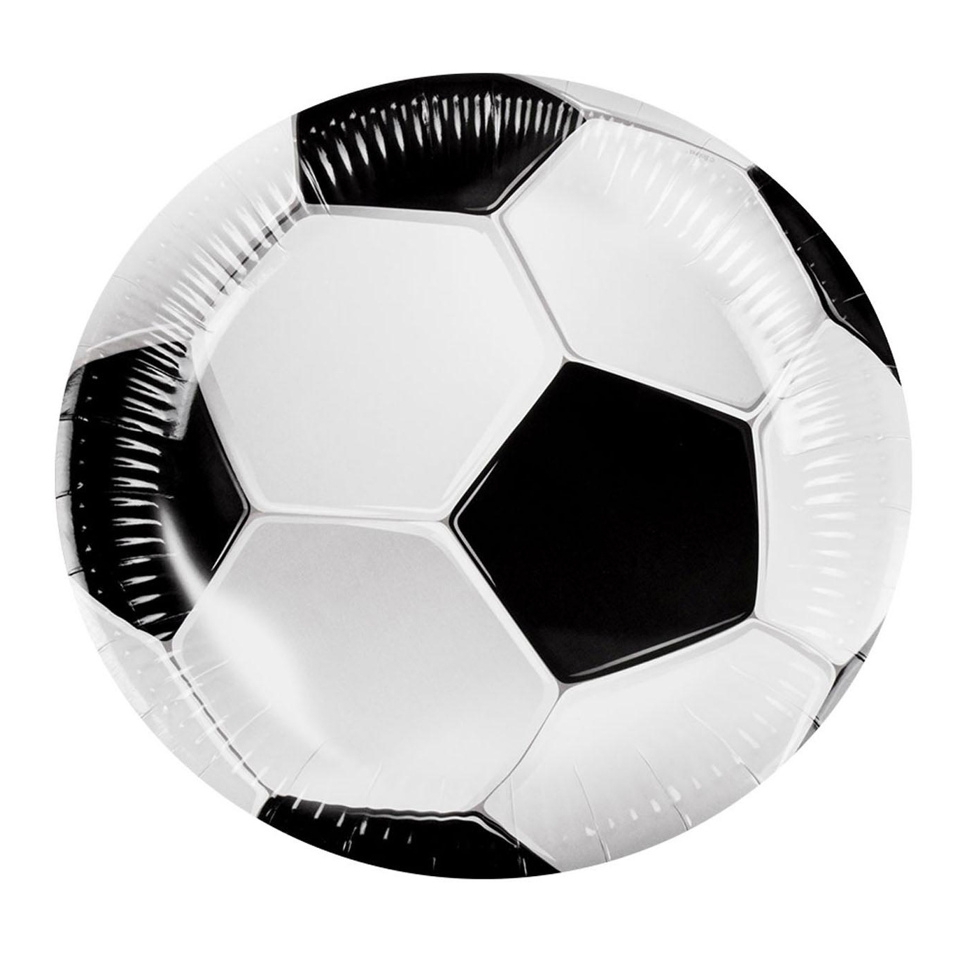 Papieren borden voetbal zwart wit thema kinderfeestje