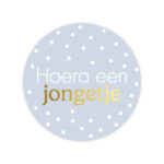 Hoera een jongen lichtblauw goud